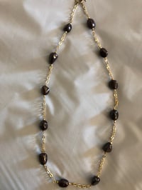 Image 3 of chocolate brown stones on gold chain