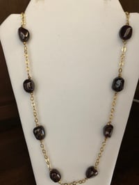 Image 4 of chocolate brown stones on gold chain