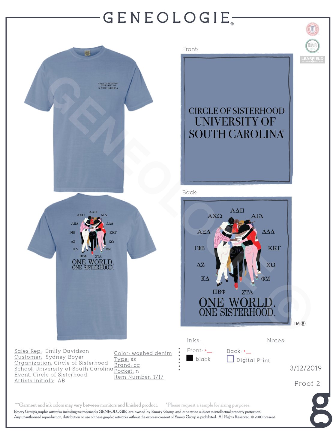 Image of Blue Circle of Sisterhood T-shirt