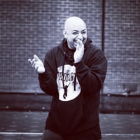 Image 2 of LOGO HOODIE BLACK AND MULTI GREY