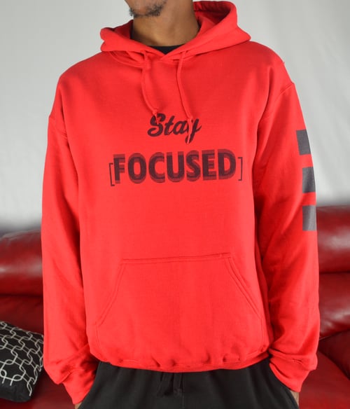 Image of Stay [Focused] Red Hoodie (black,dark grey)