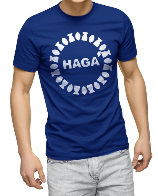 Image of Haga' Sun Logo T-Shirt Royal Blue