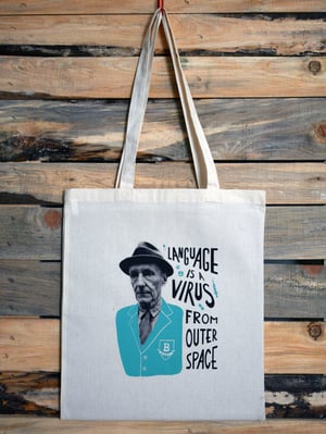 Image of LANGUAGE IS A VIRUS FROM OUTER SPACE tote bag