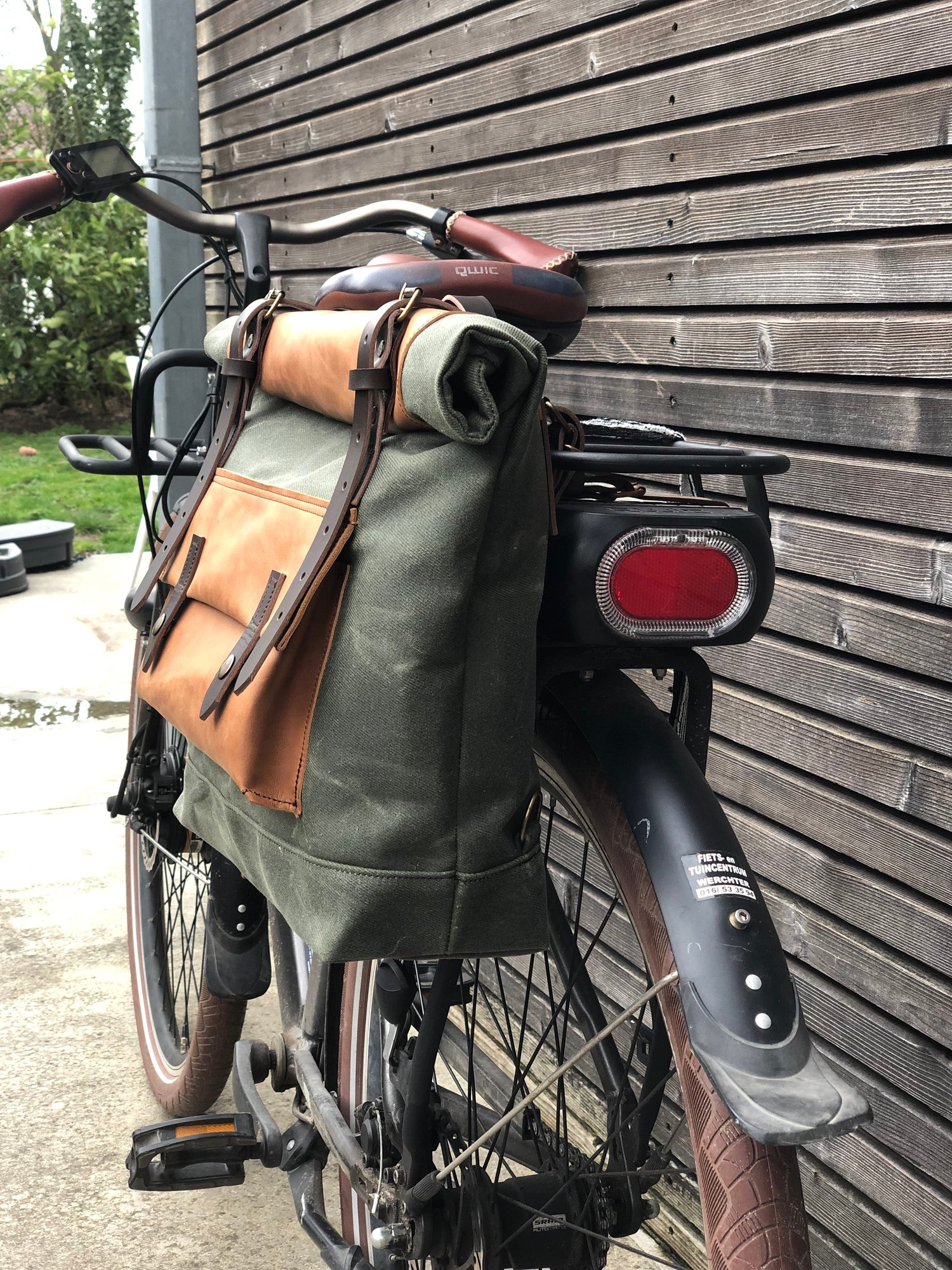 Image of Motorbike bag / Motorcycle bag / Bicycle bag in waxed canvas / Bike accessories