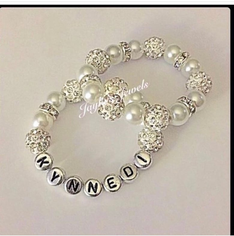 Image of White Pearls and bling set