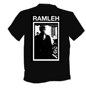 Image of RAMLEH T-SHIRTS, ORIGINAL DESIGN,  WHITE GLOW-IN THE DARK PRINT ON HEAVY BLACK GILDAN SHIRT