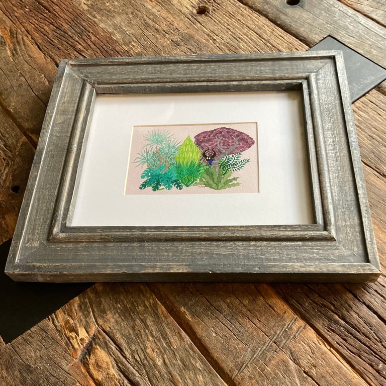 Jungle 3 Framed Original Watercolor Image 3