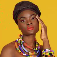 Image 1 of African Beaded Rope Necklace and Bangle Set