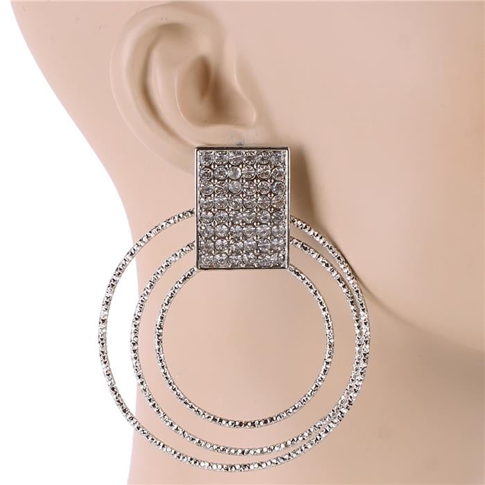 Image of RHINESTONE HOOP EARRINGS