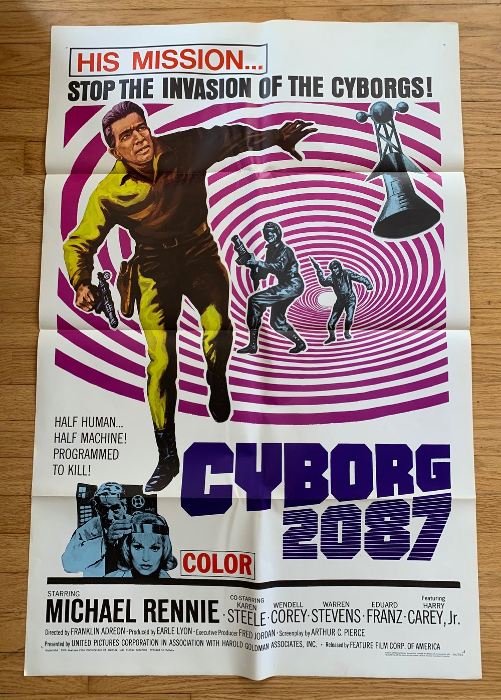 1966 CYBORG 2087 Original U.S. One Sheet Movie Poster
