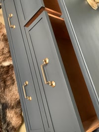 Image 4 of Larger Mahogany Stag chest of drawers dark grey