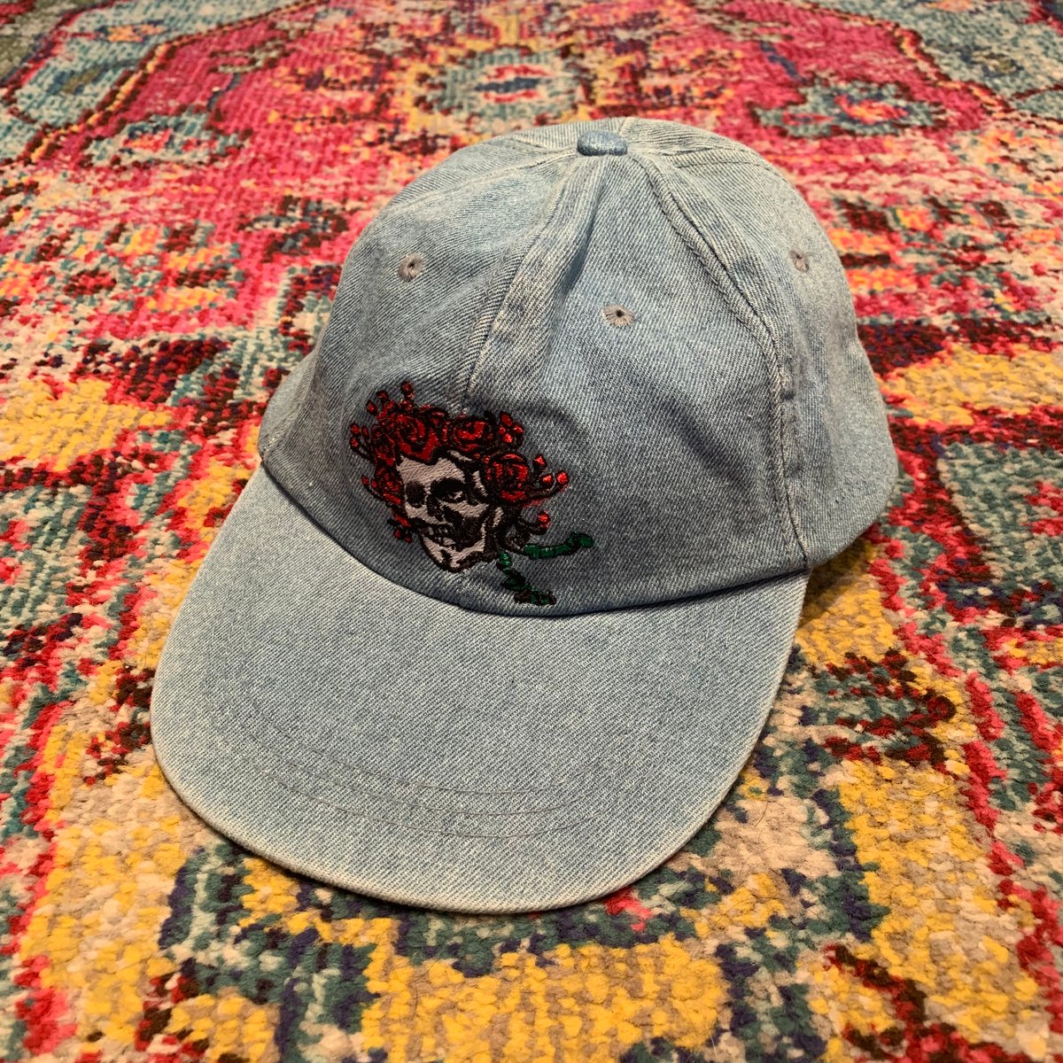 Original Vintage Grateful Dead Denim Bertha Cap 1990s Dead Hats 7663