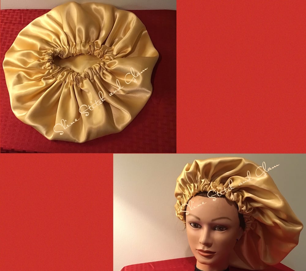 Image of Golden Satin Bonnet or Yellow Satin 