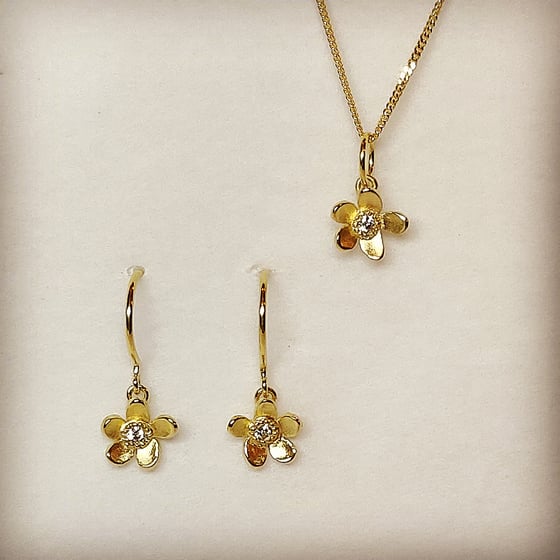 Beeld van Forget-me-not earrings n°359 pendant n°360