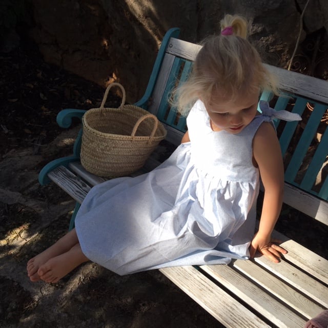 Rabbit Dress- pale blue pattern