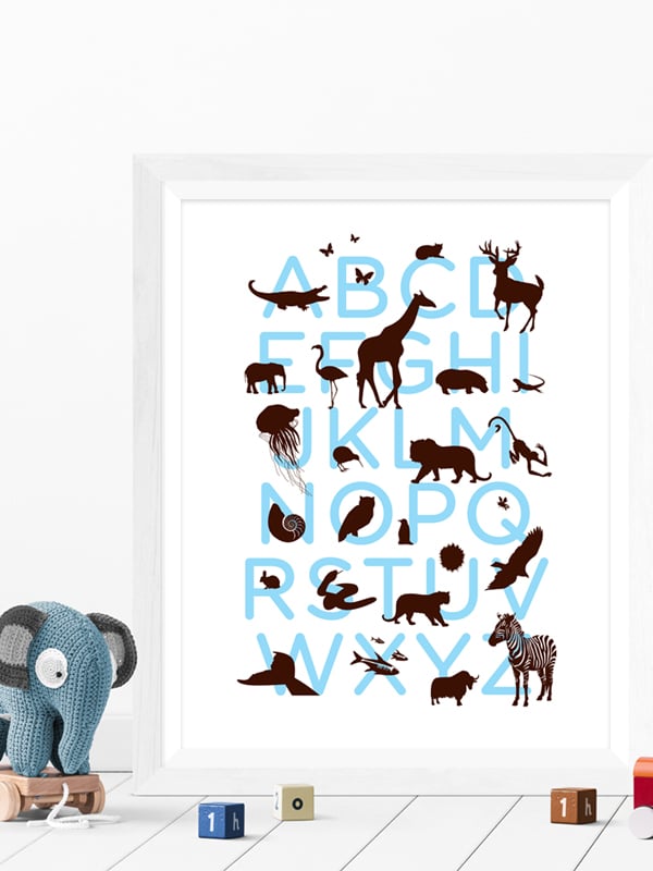 Image of Alphabet prints for the nursery - A4 art print
