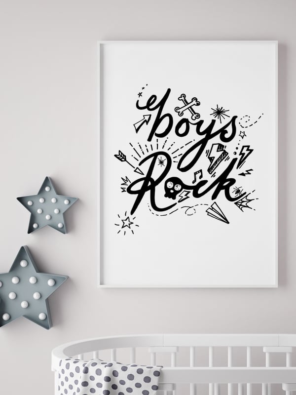 Image of Boys Rock A4 or A3 art print