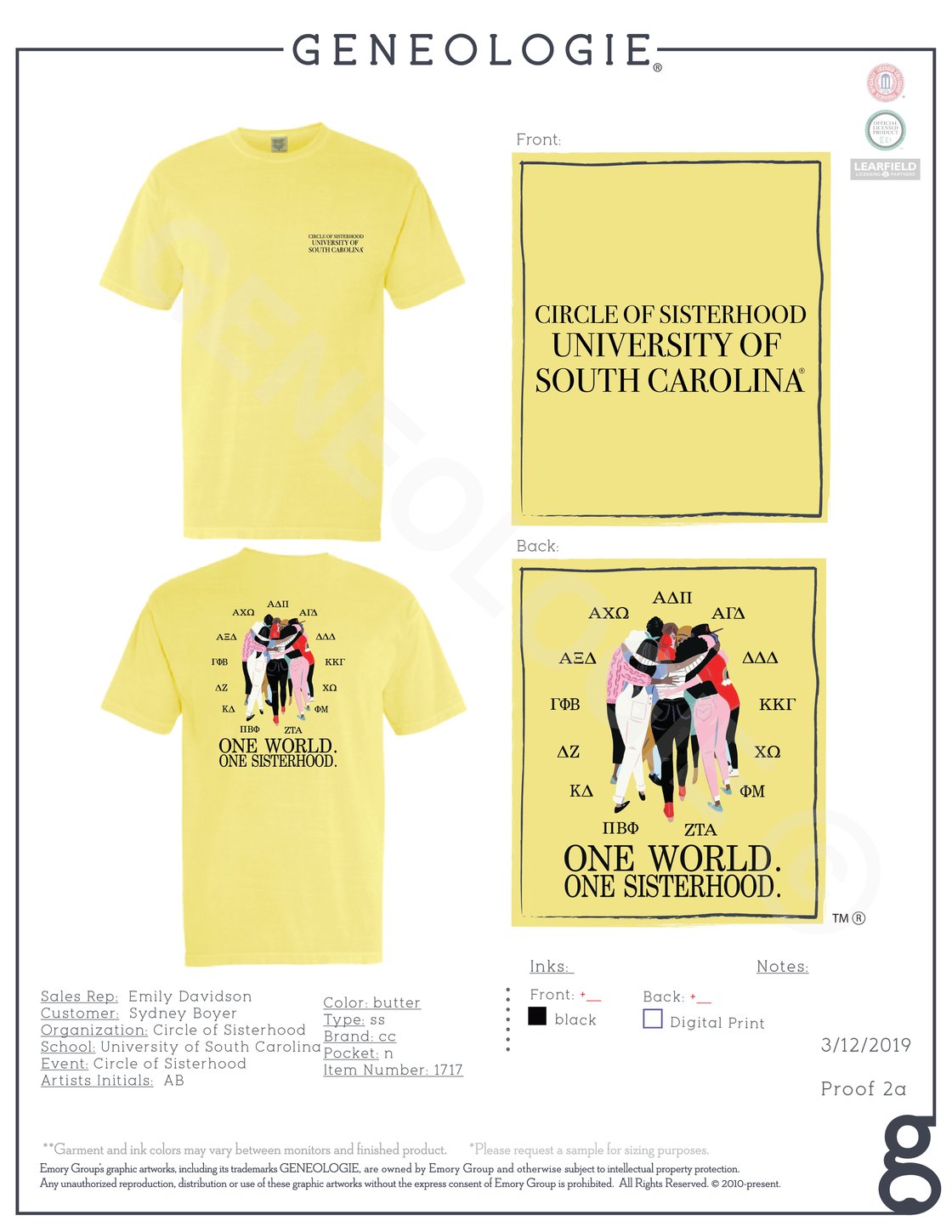 Image of Yellow Circle of Sisterhood T-shirt
