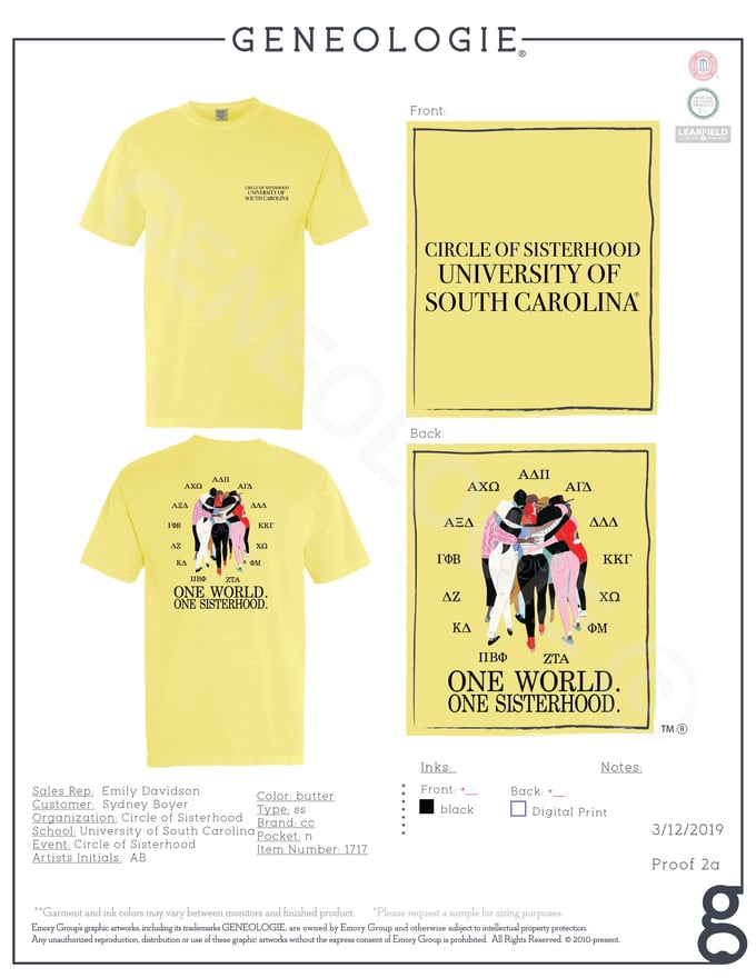 Image of Yellow Circle of Sisterhood T-shirt