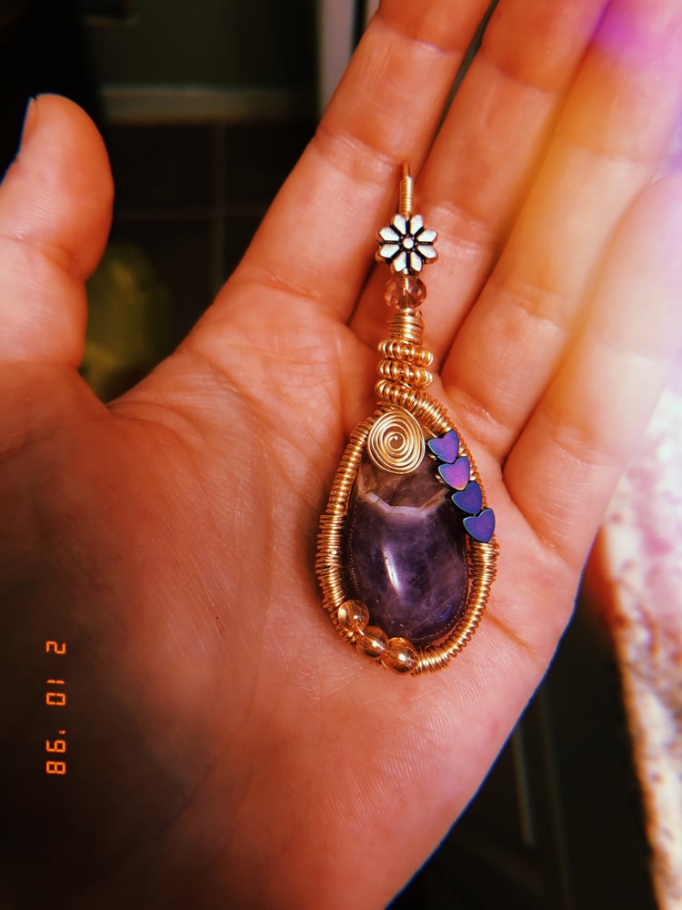 Image of Chevron amethyst pendant