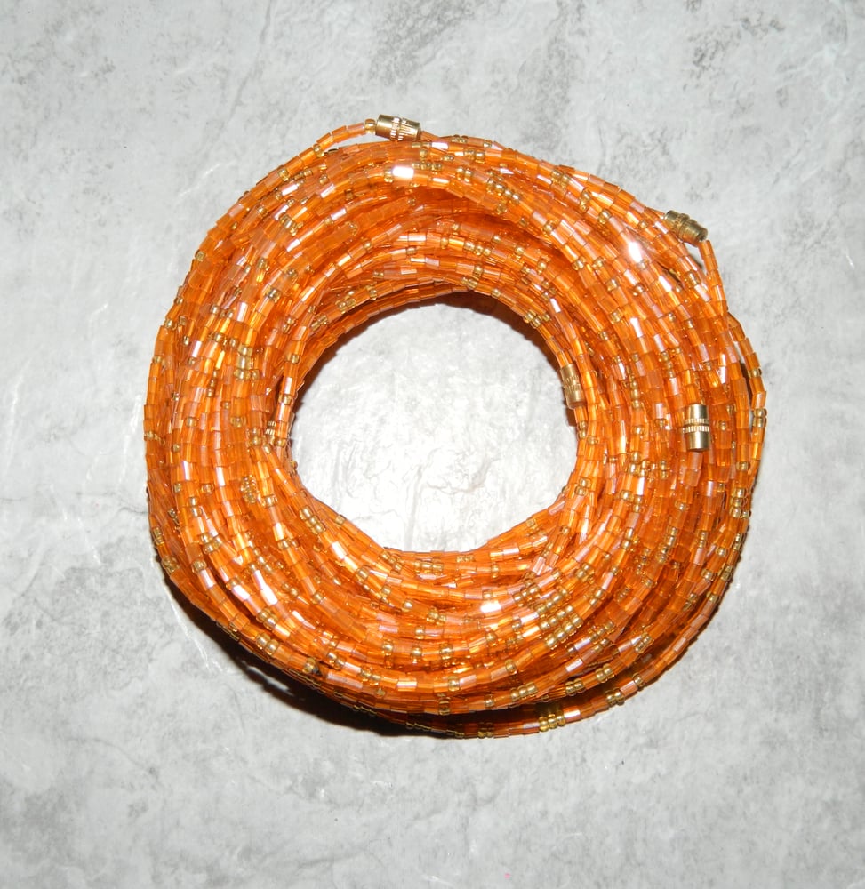 Image of Orange and Gold Jewel Waistbead 