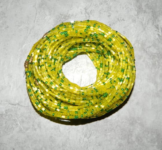 Image of Yellow and Green Glass Waistbead 
