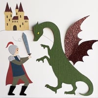 Image 2 of CADRE ENFANT *Le chevalier & le dragon*