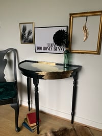Image 3 of Black & Gold half moon table
