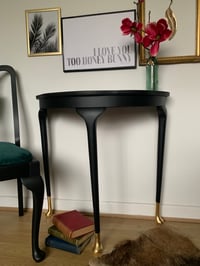 Image 4 of Black half moon with gold leaf feet.