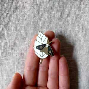 Image of Resting Moth Enamel Pin