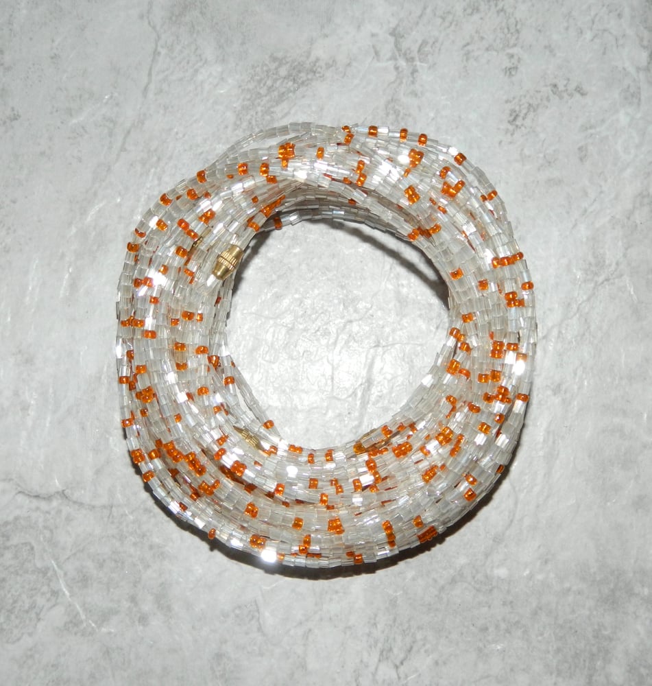 Image of Clear and Orange Jewel Waistbead 