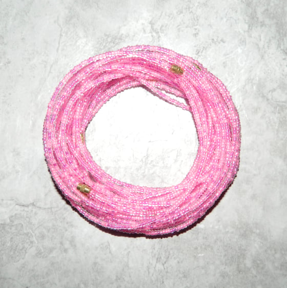 Image of Clear Pink and Magenta Waistbead 
