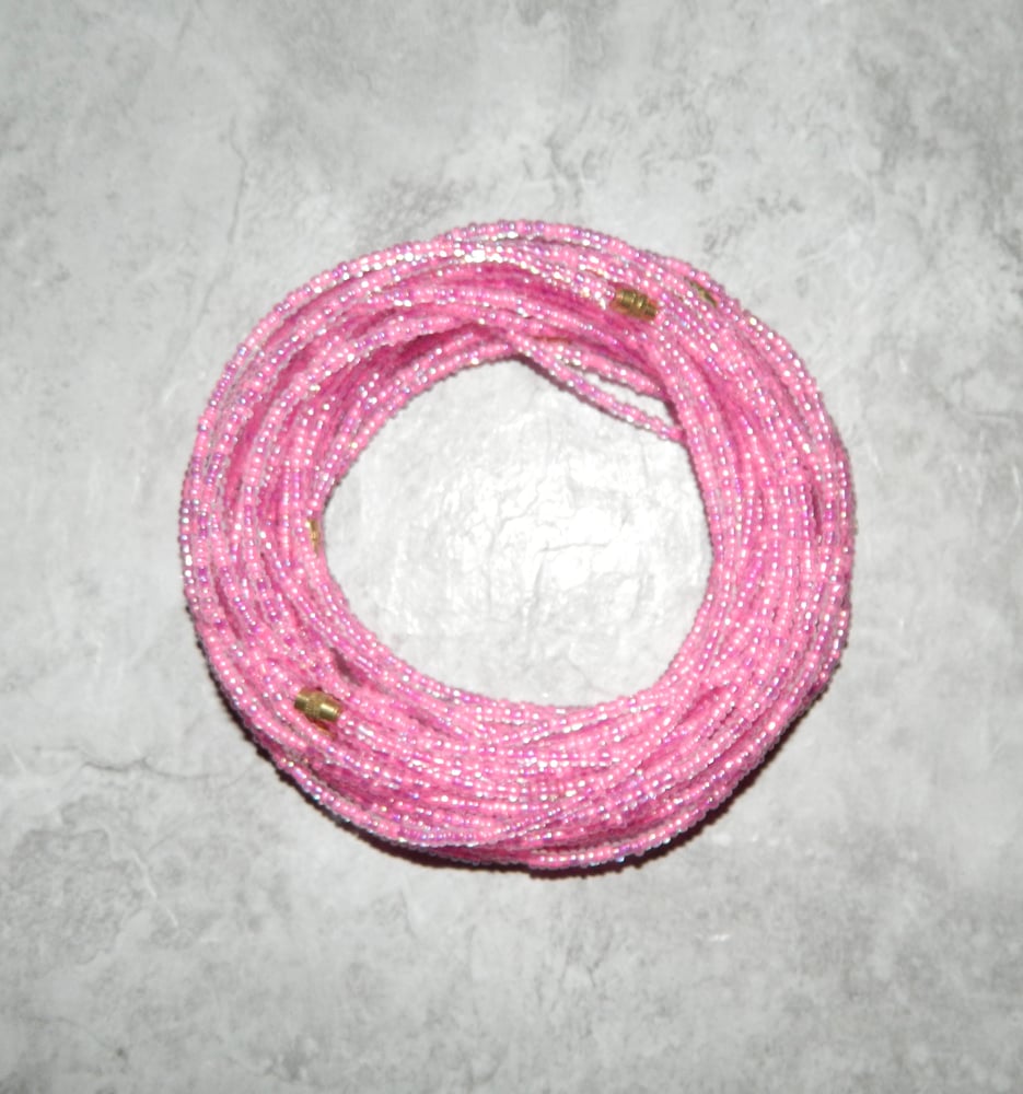 Image of Clear Pink and Magenta Waistbead 