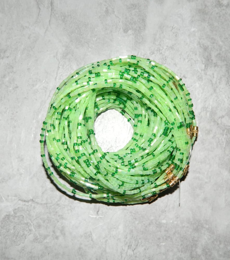 Image of Lime and Green Glass Waistbead 