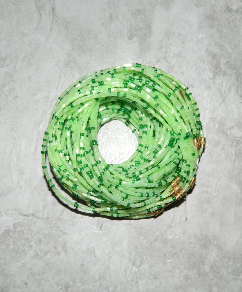 Image of Lime and Green Glass Waistbead 