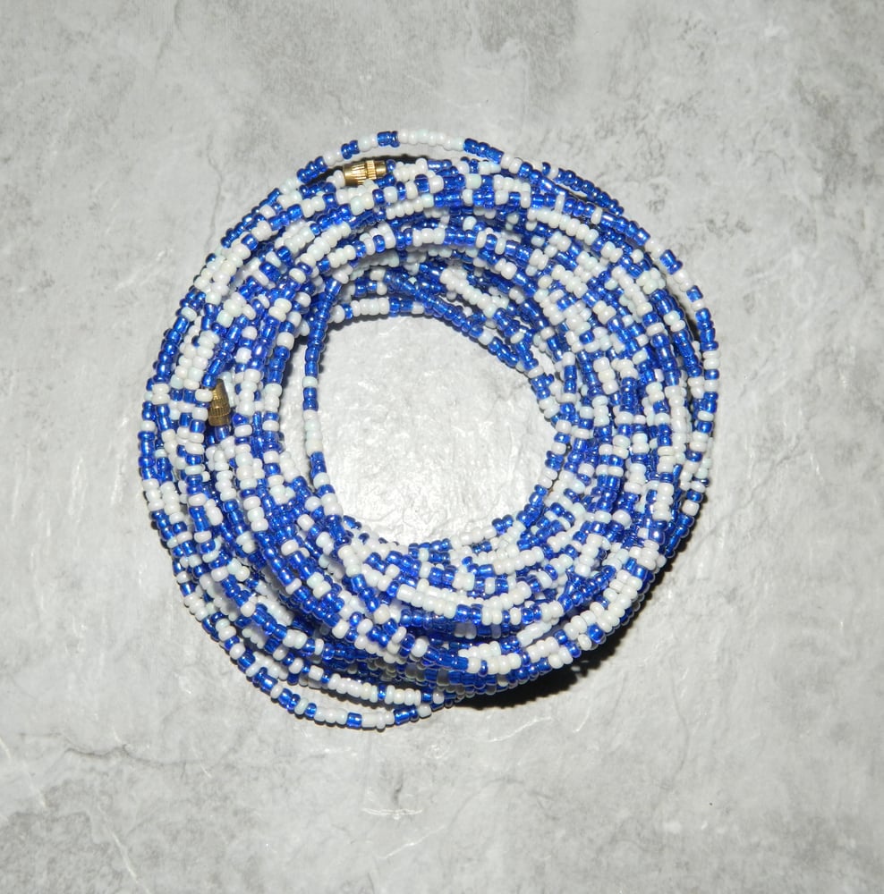 Image of Blue and White Waistbead 
