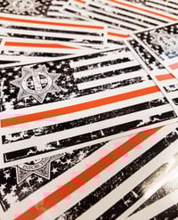 Image 1 of Orange thin line Animal Law Enforcement vinyl gloss sticker.Custom Shaped Vinyl Stickers 4" x 3" inc