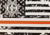 Image 2 of Orange thin line Animal Law Enforcement vinyl gloss sticker.Custom Shaped Vinyl Stickers 4" x 3" inc