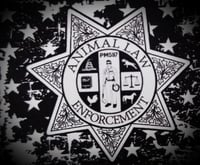 Image 3 of Orange thin line Animal Law Enforcement vinyl gloss sticker.Custom Shaped Vinyl Stickers 4" x 3" inc