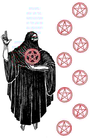 Image of LIMITED EDITION RUN OF 5, "Nine of Pentacles” 12"x18" Watercolor Paper