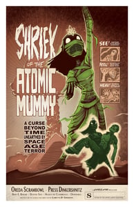 Image of "SHRIEK OF THE ATOMIC MUMMY" signed poster