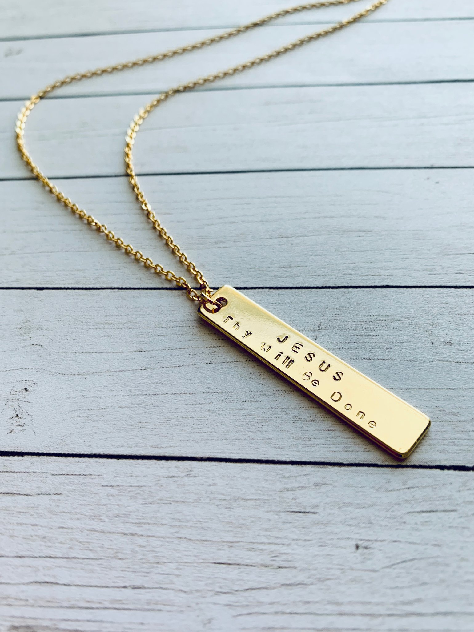 Gold Vertical Bar Necklace Gloricreations