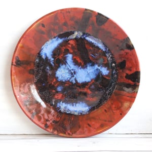 Image of Art Pottery Plate with Abstract Design, Contemporary Dinner Plate, Made in USA