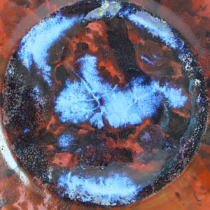 Image of Art Pottery Plate with Abstract Design, Contemporary Dinner Plate, Made in USA