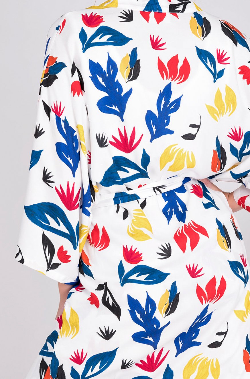 Image of Kimono twill viscose ANGELINE imprimé primaire 139€ -60%
