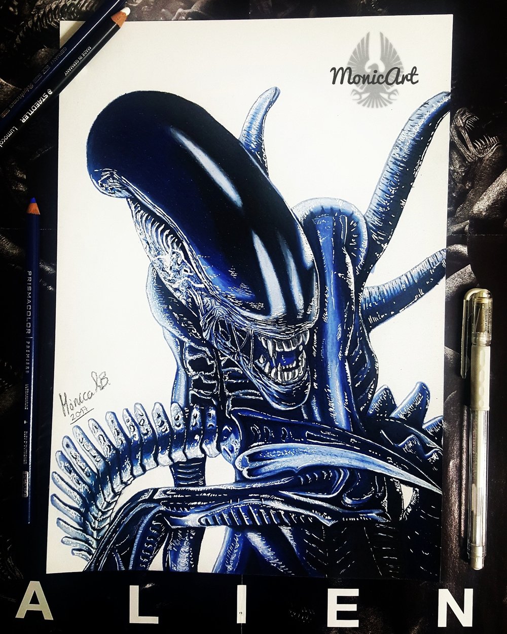 Image of Alien Drawing Print