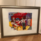 Image of French Famous Artist Pierre Pak Painting "64 BAR" 27" X 21" Comic