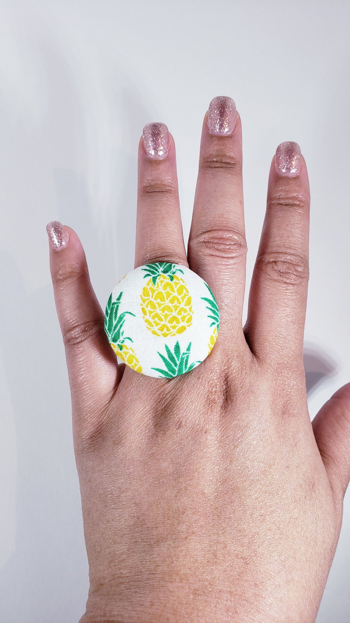 Image of Pineapple Button Earrings & Ring