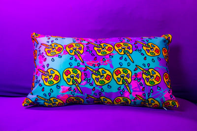 Image of Trippin Paint Palette Long Pillow