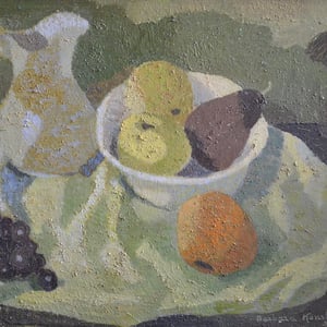 Image of 1950, Still Life, 'Jug and Fruit,' Barbara Konstan